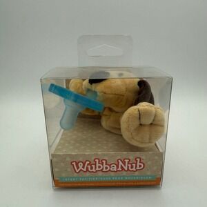BNIB‎ WubbaNub Infant Pacifier Brown Spotted Puppy Dog Plush Newborn Baby Gift